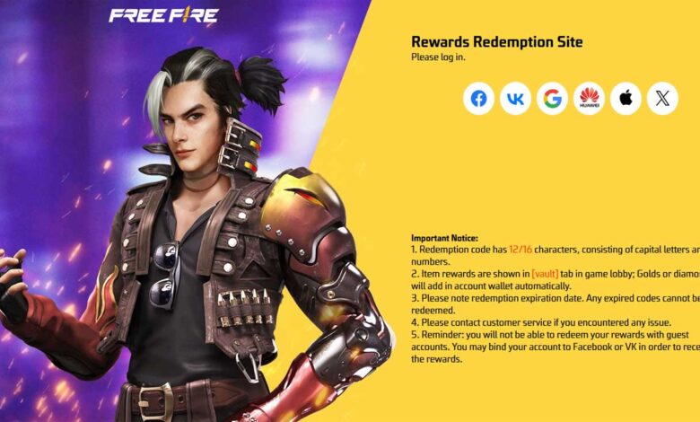 Garena free fire max redeem codes 2023 India and Bangladesh : Today get free items