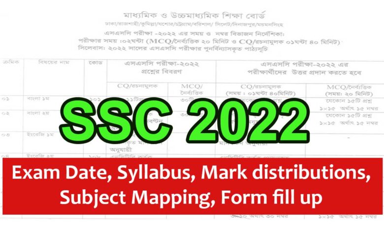 SSC exam 2022 routine syllabus mark distribution
